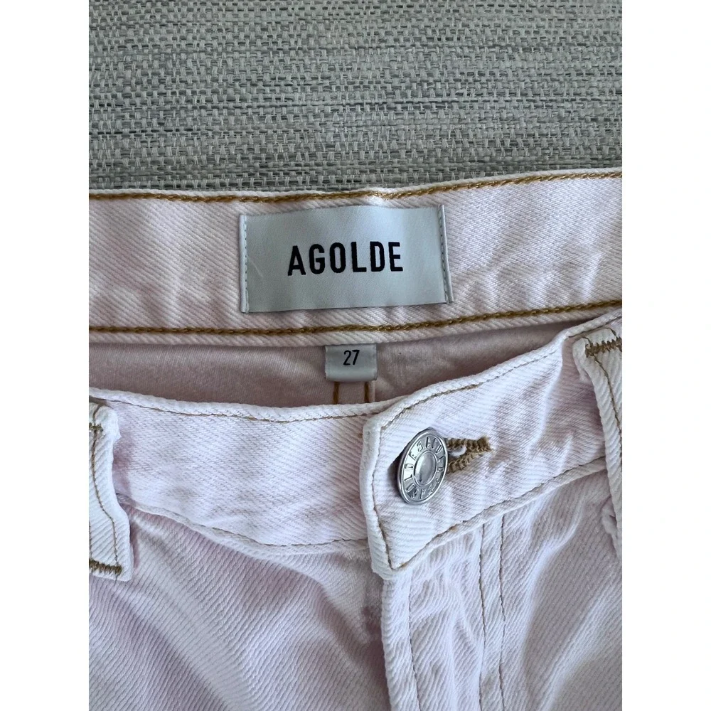 AGOLDE Low Curve Jeans Size 27 Cosmos Light Pink Barrel Leg NWT $248 MSRP